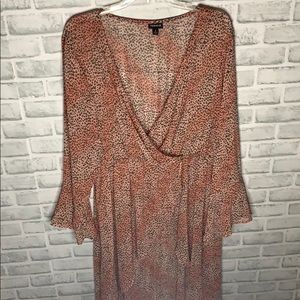 🐆LEOPARD CHIFFON HI-LO BELL SLEEVE BABYDOLL TOP🐆